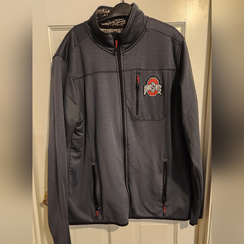 Ohio State Men's Sherpa Lined Gray Jacket, Size XL